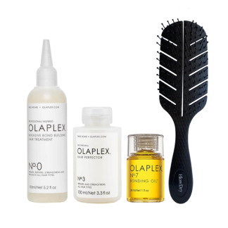 Olaplex Kit Hair Heroes (No. 0, No. 3 y No. 7) y Cepillo Desenredante